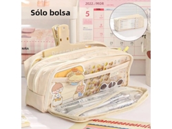 (beige) Estuche Transparente De Cinco Capas, Gran Capacidad Y Diseño Ligero.