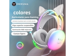 (auriculares) Auriculares Profesionales Para Juegos Con Orejas De Gato Rgb Desmontables, Micrófono Y Conexión Por Cable.