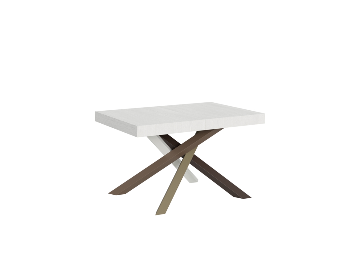 Mesa extensible 90x140/244 cm Volantis Fresno Blanco estructura 4/C