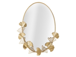 Espejo De Pared Hoja Pequeña Cm 61,5x3x78 Unico / Oro