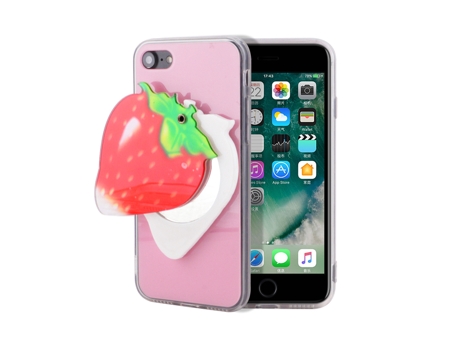 Funda Fresa Espejo para iPhone 8 Plus MUVIT Rojo