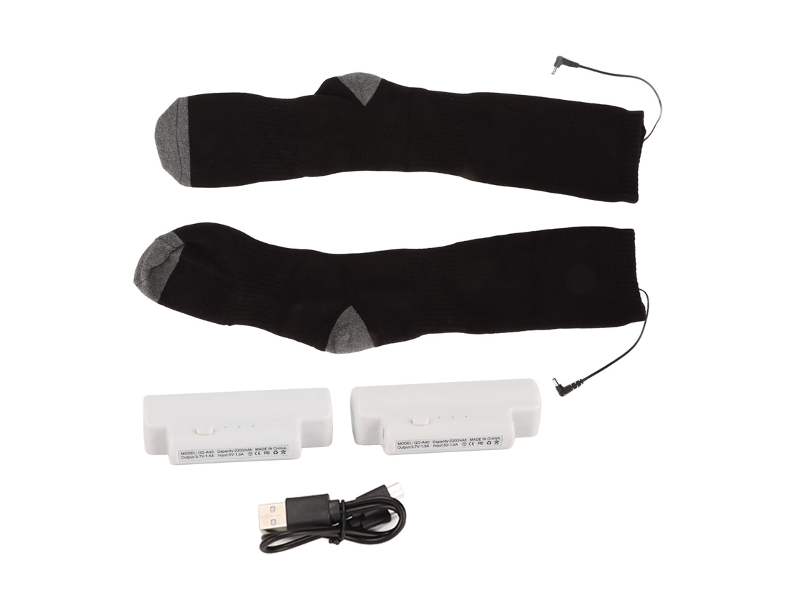 Calcetines térmicos eléctricos con batería recargable, de algodón cálido para hombre y mujer, para invierno y exteriores.