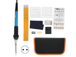 Set De Soldadura Eléctrica 60w Con Temperatura Ajustable 54 Piezas Herramienta De Soldadura Y Pirografía Plug Eu 220v Azul
