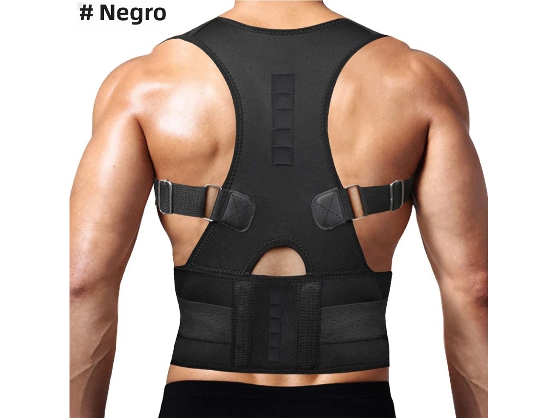 Cinturón de soporte lumbar ajustable para corrección postural, protege la columna lumbar y proporciona comodidad. Mdug (negro, 1 pieza, talla M)