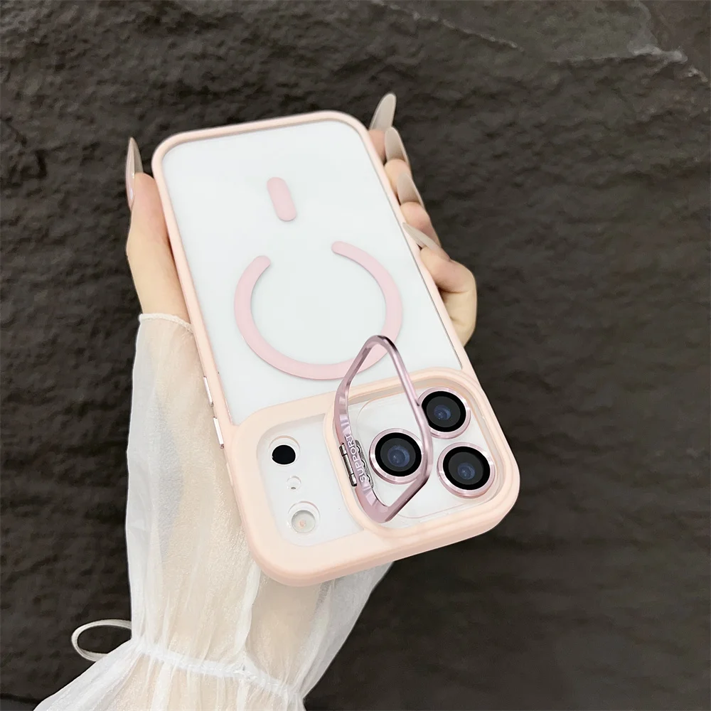 (iphone 13, Rosa) Funda Con Soporte Magnético Magsafe Para Iphone, Compatible Con Carga Inalámbrica.