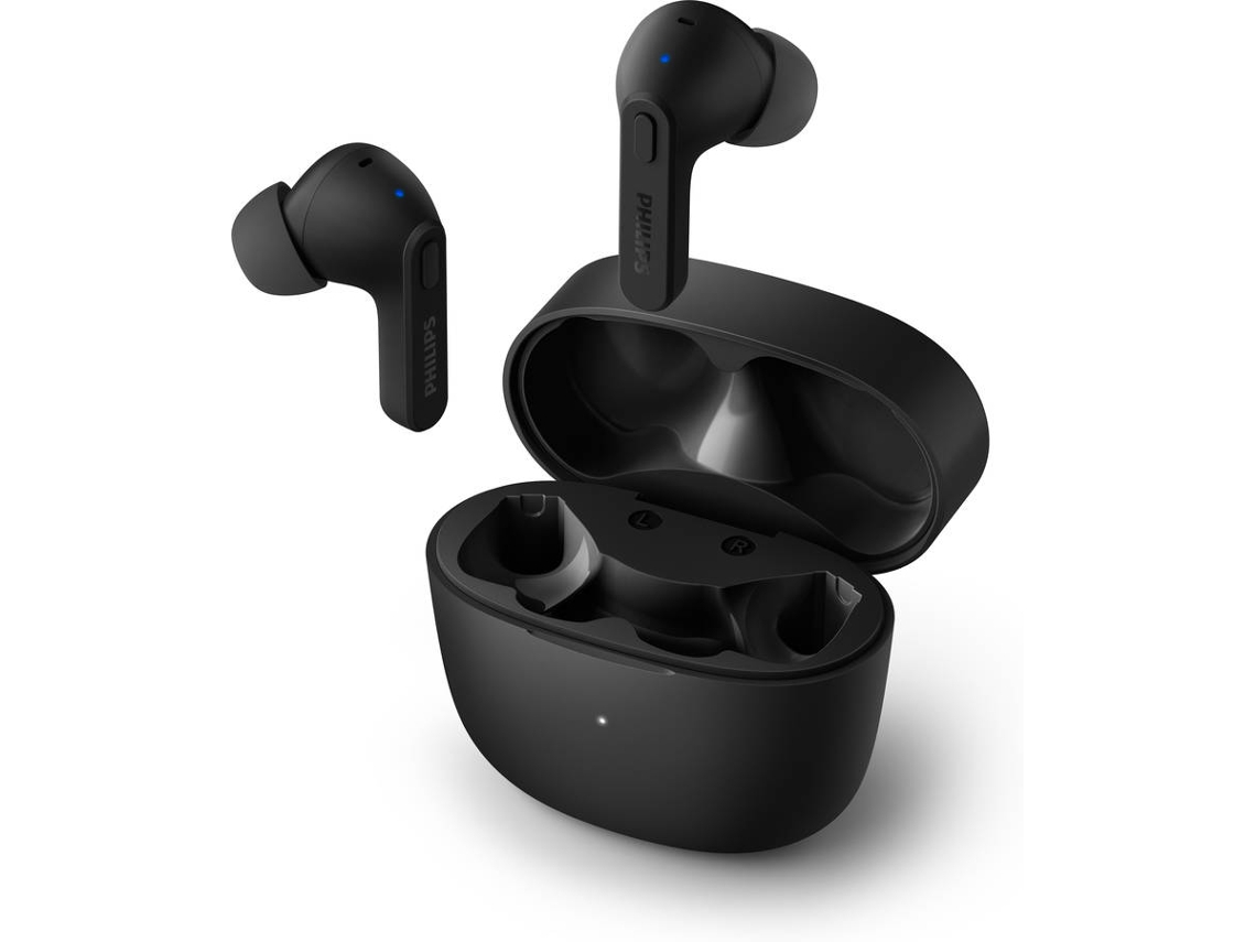 Auriculares Bluetooth True Wireless PHILIPS Tat2206Bk (In Ear - Micrófono - Negro)