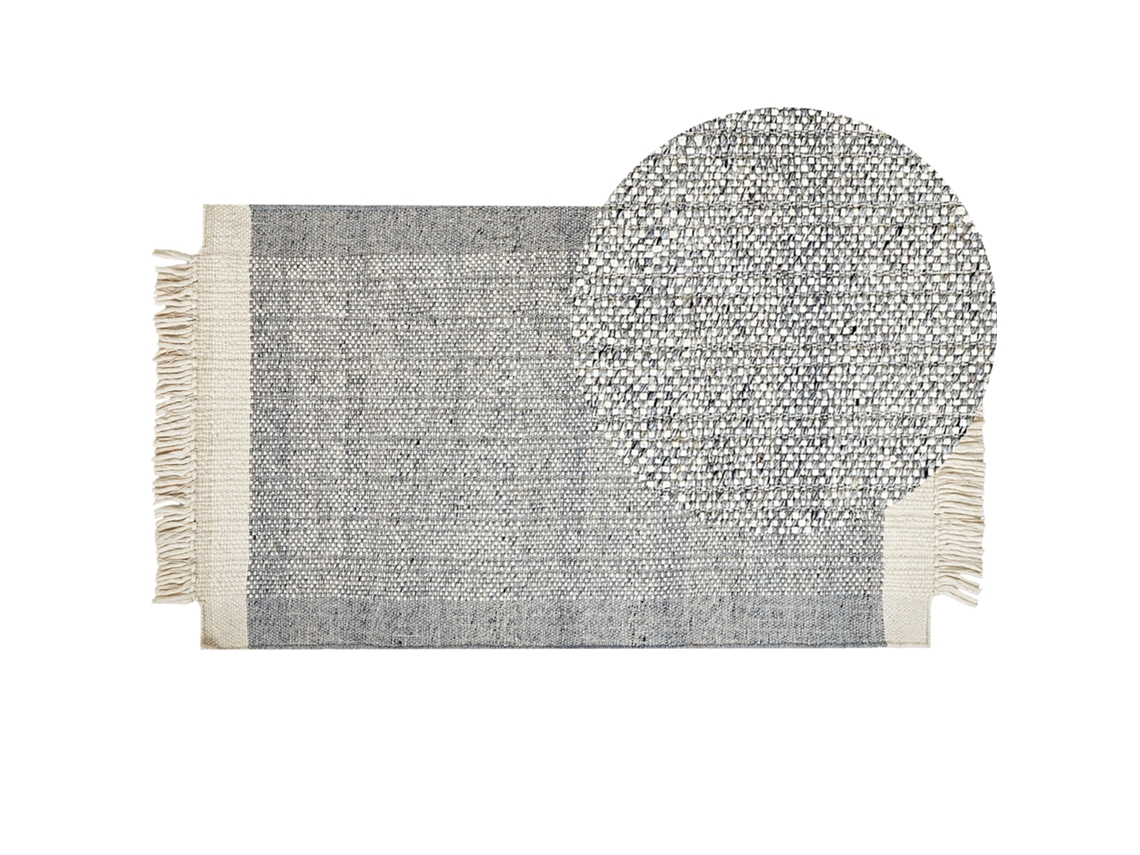 Alfombra de pelo corto BELIANI Tatlisu de Lana Gris 80x150