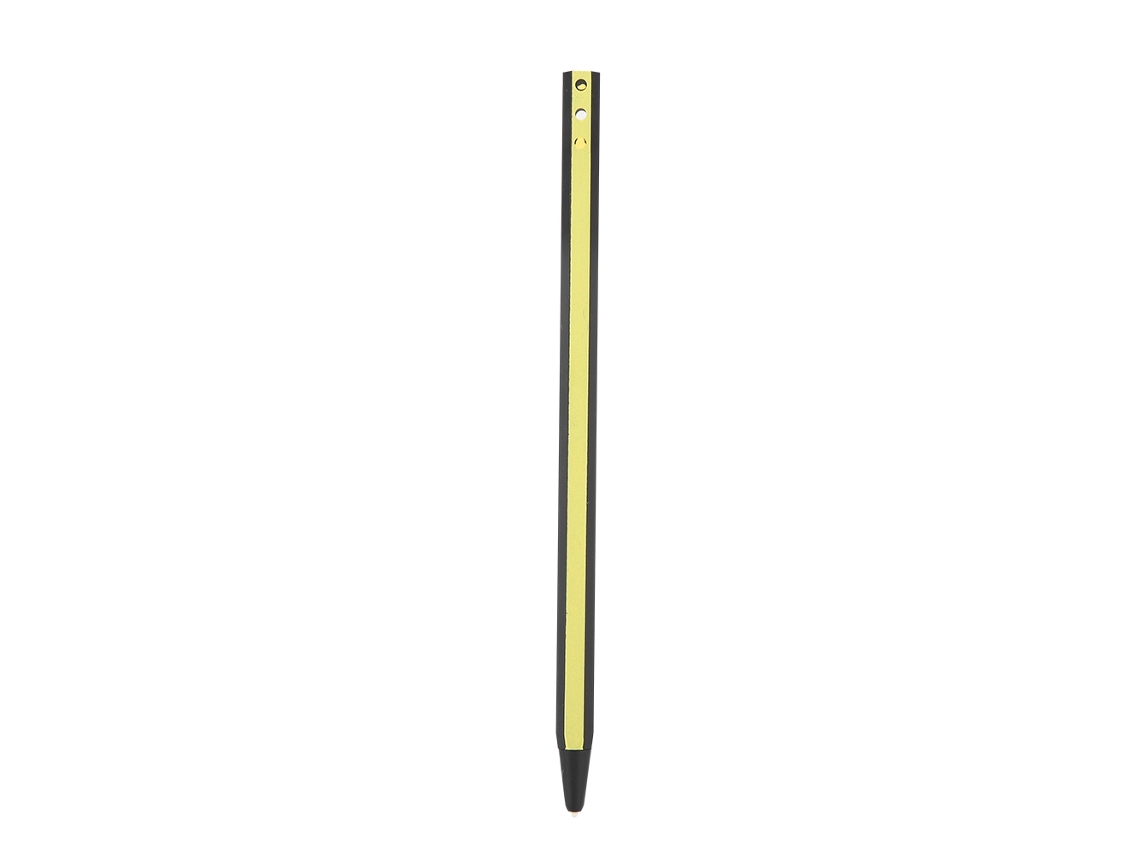 Lápiz digital sensible a la presión para celulares, tabletas y pantallas electromagnéticas en negro y amarillo dorado.