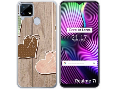 Carcasa Realme 7i / Narzo 30A TUMUNDOSMARTPHONE Corazones Madera Multicolor