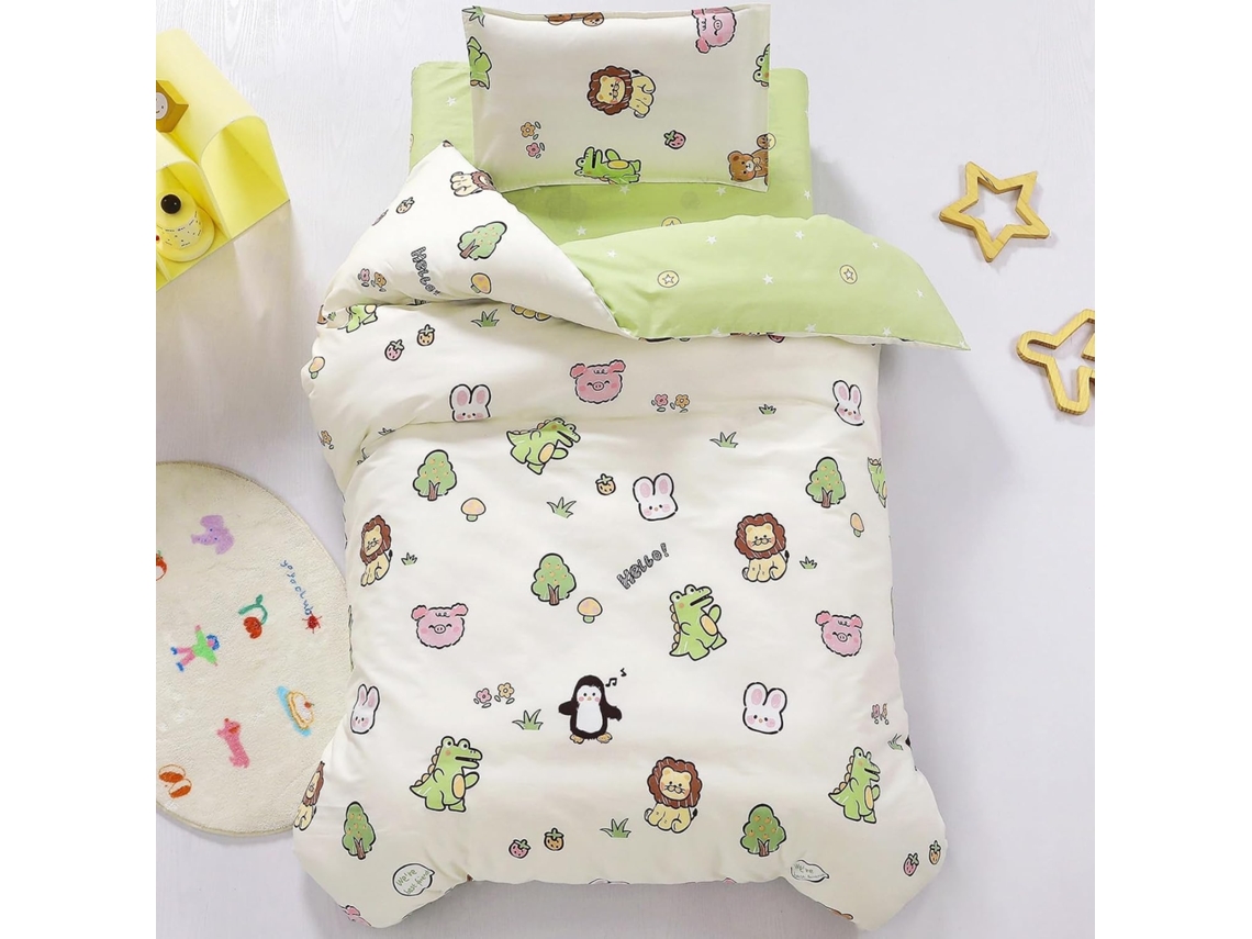 Juego Funda Nórdica Niños Niñas Almohada Diseño 120x150 Cm 30x50
