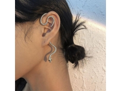 2026-aretes Retro Simples En Forma De Serpiente Personalizados Sin Perforar 2 Piezas De Aleación Y Broca De Vidrio