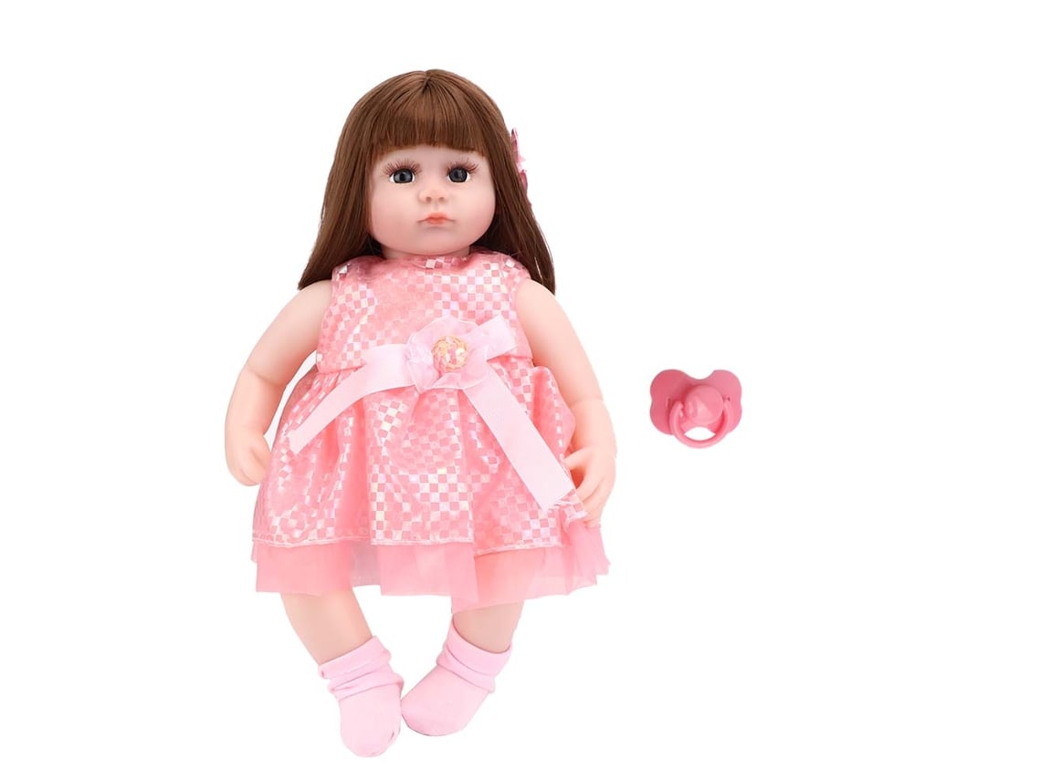 Boneca Bebê Realista 42cm De Vinil Com Cabelo Longo Para Crianças - Boneca Menina
