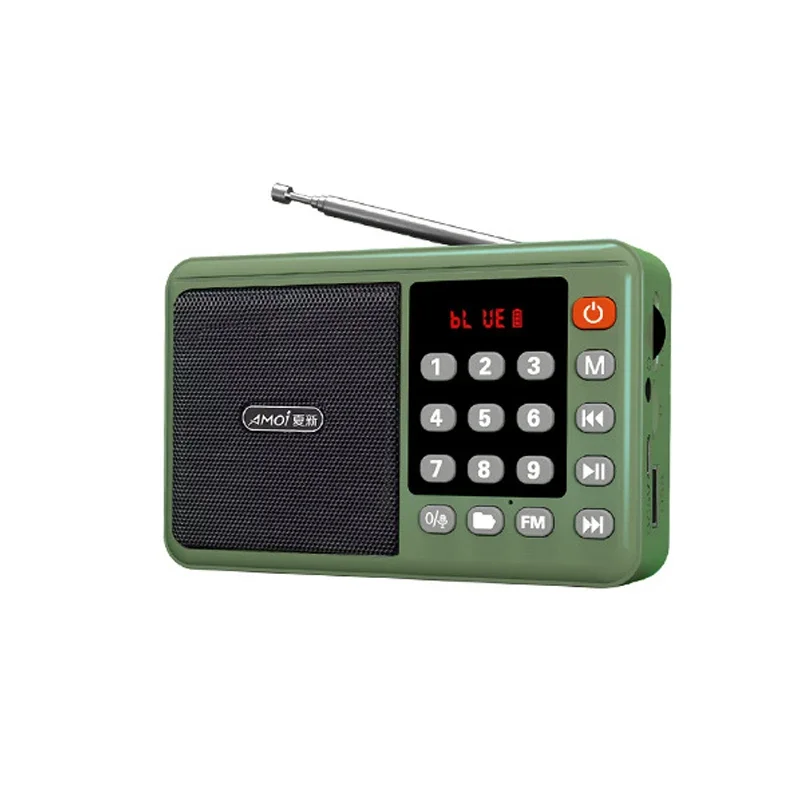 Mini Radio Fm (verde) - Pantalla Led - Altavoz Bluetooth Inalámbrico - Usb - Tarjeta Tf - Soporte De Grabación