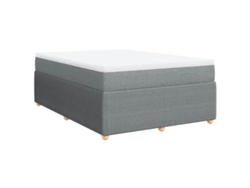 Maison Exclusive - Cama Box Spring Con Colchón Tela Gris Claro 160x200 Cm