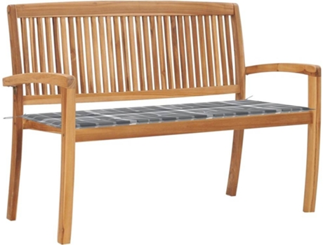 Banco de exterior VIDAXL Marrón Teca (128.5x57.5x90 cm)