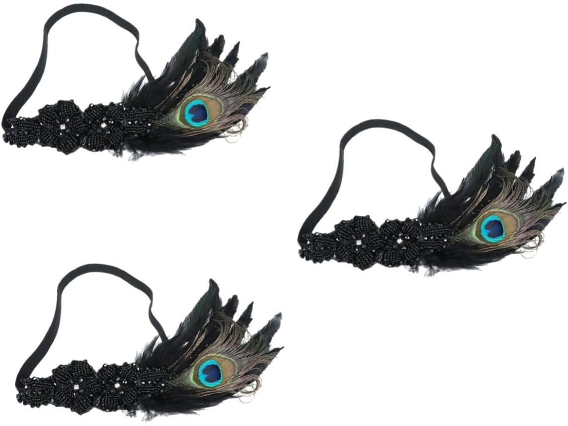 Conjunto De 3 Exquisitas Diademas Negras Y Naturales Para Bodas, Ideales Para La Decoración De Damas De Honor.