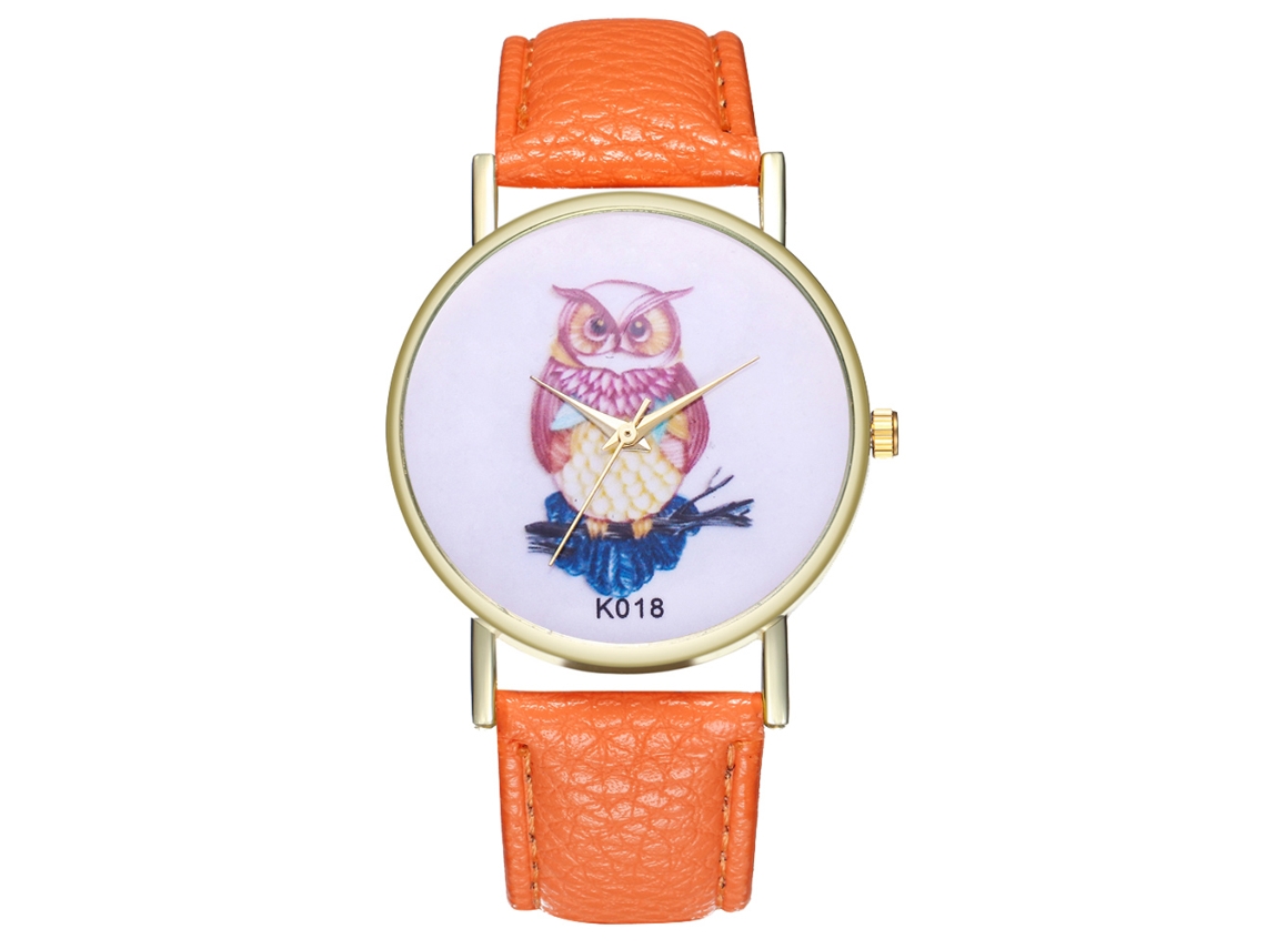 Reloj De Pulsera De Aleación Con Dial Redondo Analógico De Cuarzo Para Parejas Naranja
