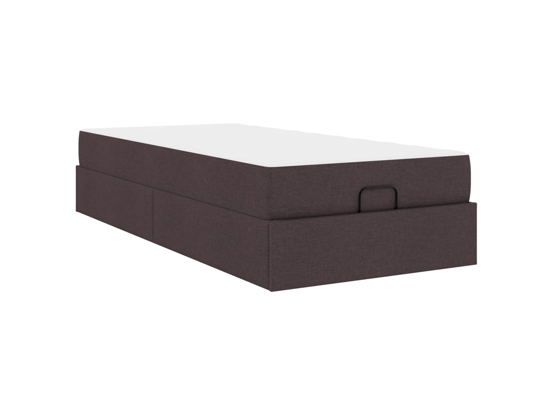 Syfax™ Estructura De Cama Con Colchón 2 Pcs Canela Tela