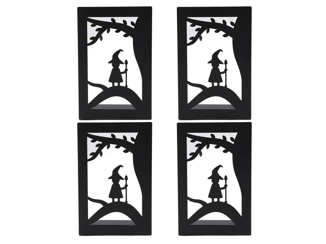 4 Piezas Porta Libros Metálicos Resistentes Con 4 Almohadillas Antideslizantes Para Estanterías Escuela Elfo Bosque