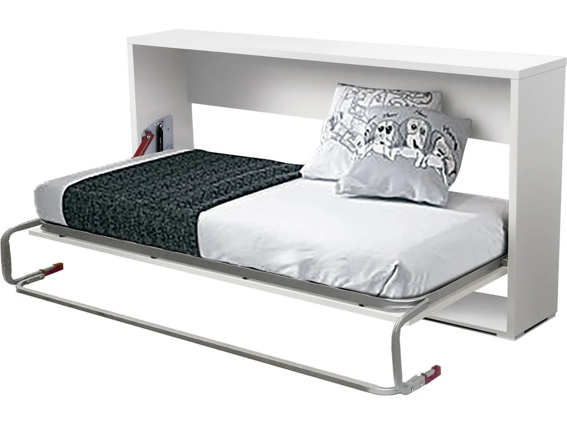 VENPRODIN Cama Plegable Blanca (Melamina - Compatible con Colchón: 90x190 cm)