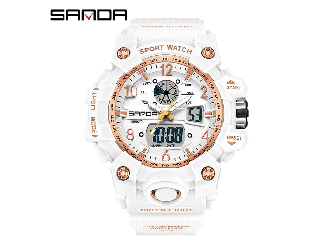Reloj Electrónico De Moda (oro Rosa Blanco mujer) Con Acabado Luminoso, Resistente Al Agua, A Prueba De Golpes Y Con Alarma.