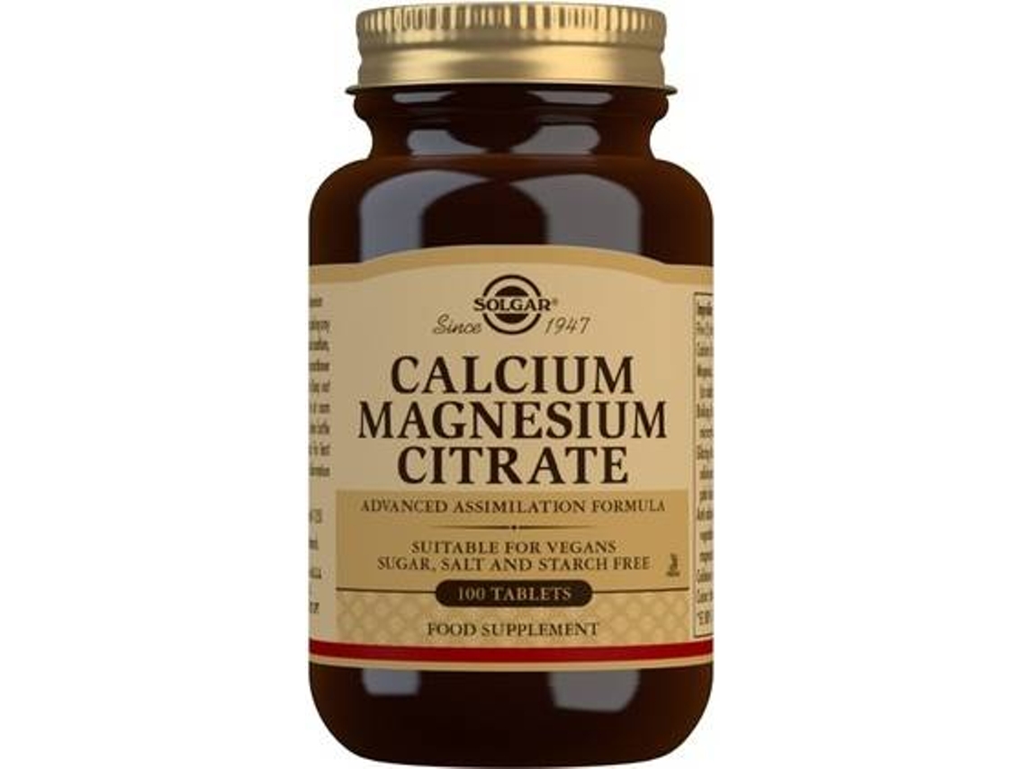 Complemento Alimentar SOLGAR Citrato De Magnésio De Cálcio (100 comprimidos)