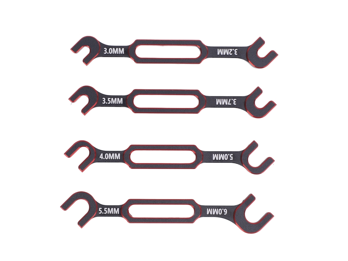 Juego De 4 Llaves Rc Con 8 Tamaños, Llave Universal Para Reparación De Coches, Barcos Y Drones - Rojo
