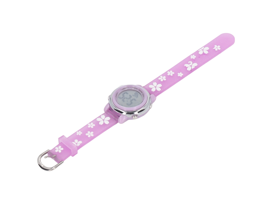 Reloj Digital 3d De Dibujos Animados Para Niñas, Resistente Al Agua, Con Luz Led Y Alarma, Color Morado, De 3 A 10 Años.
