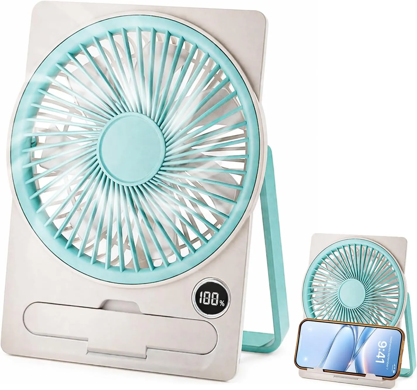 Ventilador De Escritorio Portátil, Carga Usb, 3 Niveles De Velocidad (azul) Czhhmart