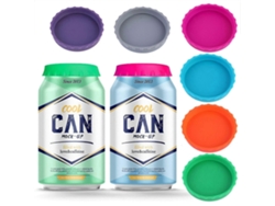 6 tapas de silicona para latas de refresco, a prueba de derrames, tamaño ajustable