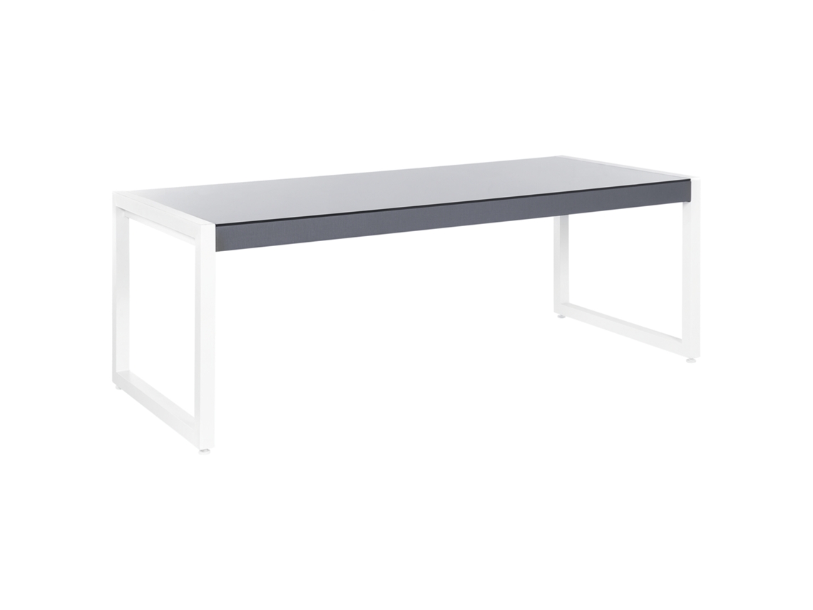 Mesa de jardín BELIANI Bacoli de Aluminio Gris 90x210x74