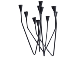 Candelabro escultórico de 10 brazos Beliani Matosinhos en hierro negro, 25 x 25 x 54 cm