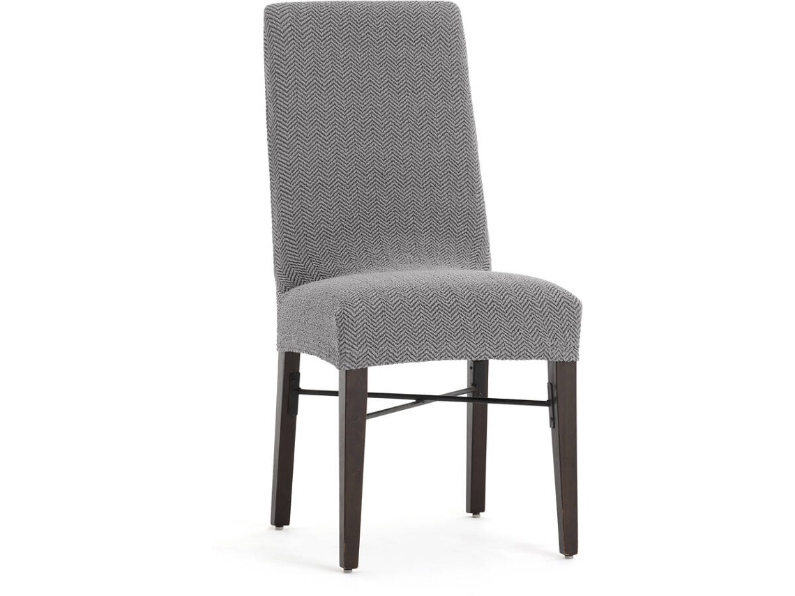 Funda de Silla EYSA Premium Jaz Pack de 2 Fundas Tejido Multielástico (54 x 50 x 60 cm - Poliéster y Algodón - Gris)