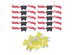 10 Conjuntos Fusible Y Portafusibles Automotriz Inline De Cobre Sin Oxígeno 14awg 20a Para Coche