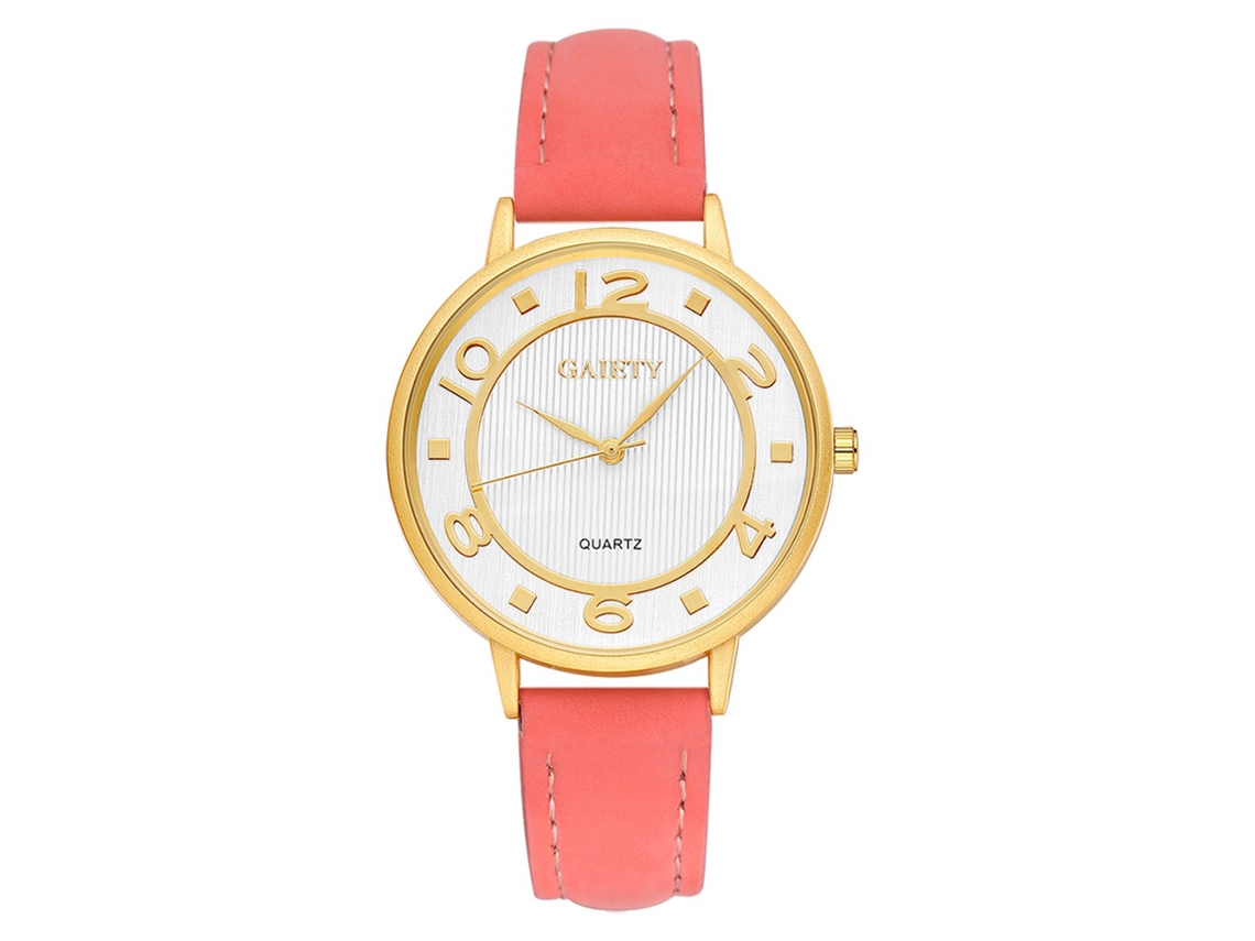 Reloj De Pulsera Zivok Para Mujer Con Diamantes De Imitación Y Movimiento De Cuarzo (rosa, Blanco Y Rojo)