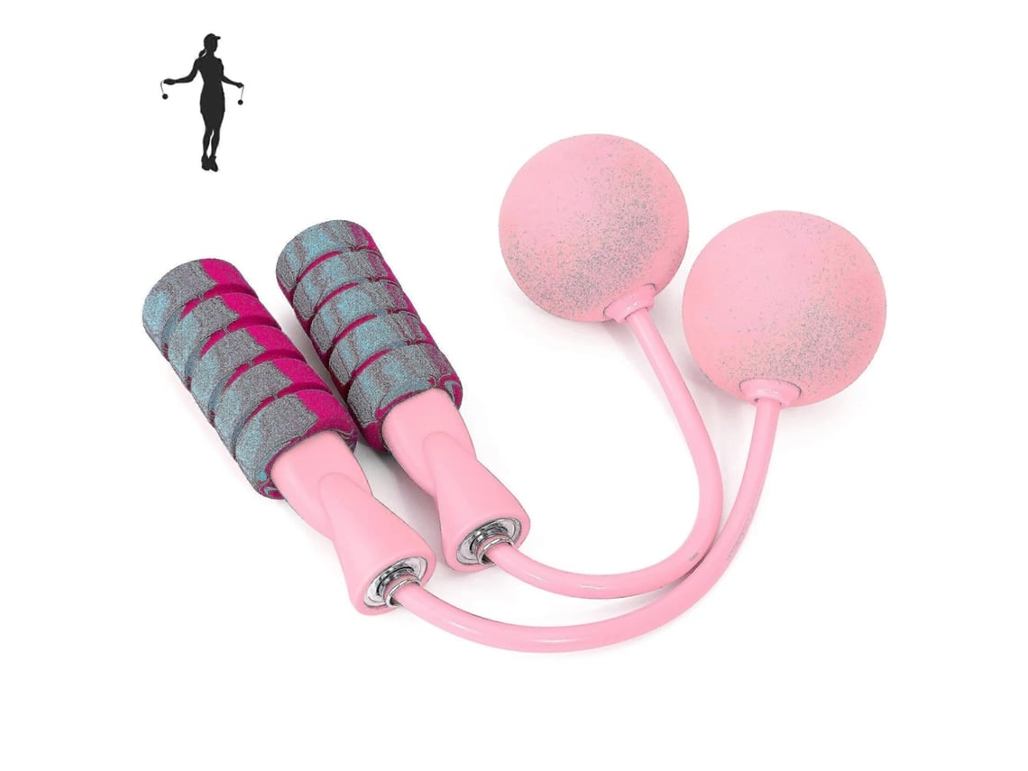 Omni-cuerda De Saltar Ajustable Para Entrenamiento Fitness Sin Enredos Con Pelotas Peso 230g Color Rosa