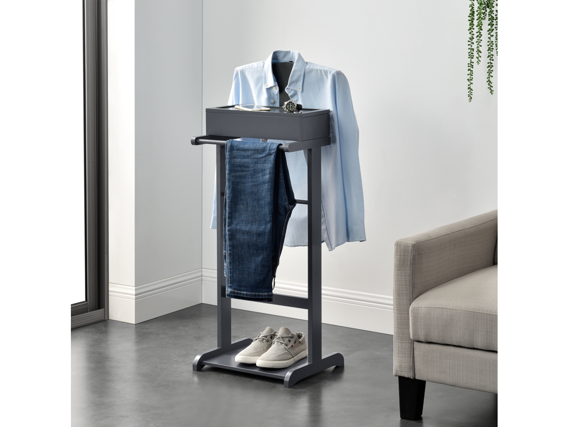 Galán de noche Lulboll con caja [EN.CASA] MDF/pino 44x35x110 cm - Gris 