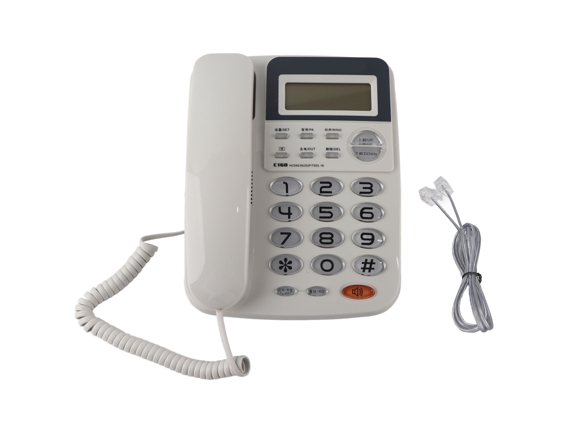 Teléfono Fijo Con Cable W168 Con Identificador De Llamadas Y Pantalla Lcd Para El Hogar, La Oficina Y El Hotel.