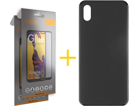 Kit Funda + 2 Protectores de Pantalla Huawei Y5 2019 ACCETEL Liso Negro