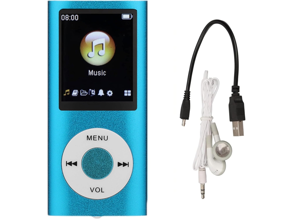 Mp3 Mp4 Player Azul 1,8 Pol Compatible Con 64 Gb Tf Hifi Con Altavoz