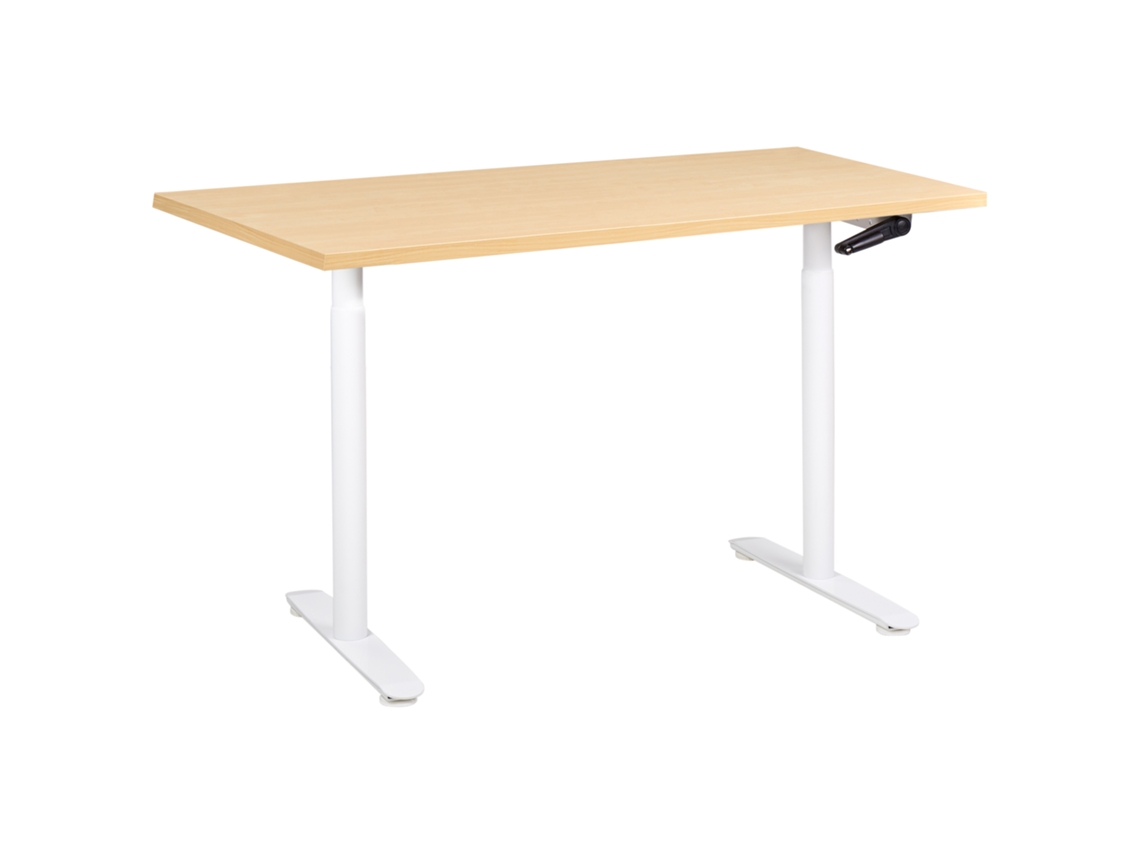 Secretária De Pé Ajustável Manualmente Destinas Castanho Claro/branco 120 Cm 72 Cm