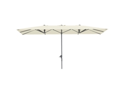 Paraguas Doble Con Manivela 451 X 264 Cm, Protección Uv 50+, Toldo Estable Para Jardín, Terraza Y Balcón, Crema Claro