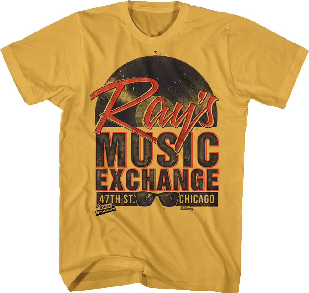 Camiseta Unisexo DEEPSTONE Ray's Music Blues Brothers Jengibre (L)