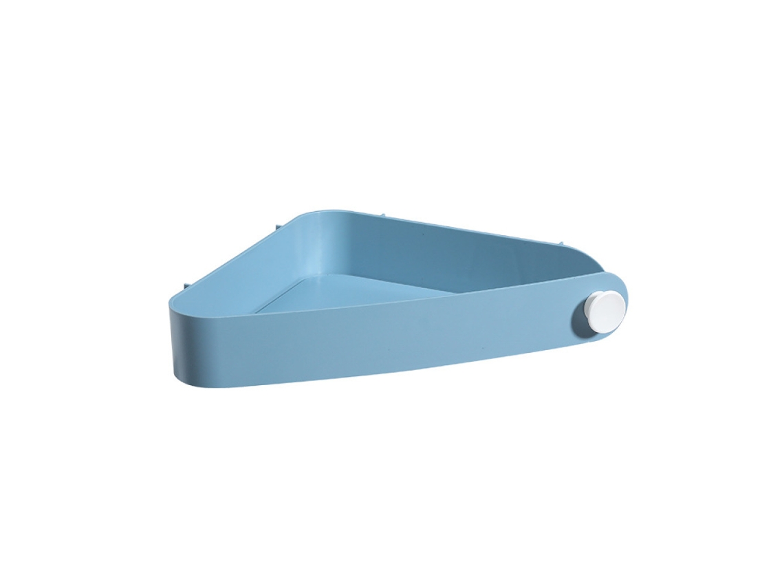 Estantes de baño adhesivos de pared, color azul cielo, con ganchos para la cocina y el baño.
