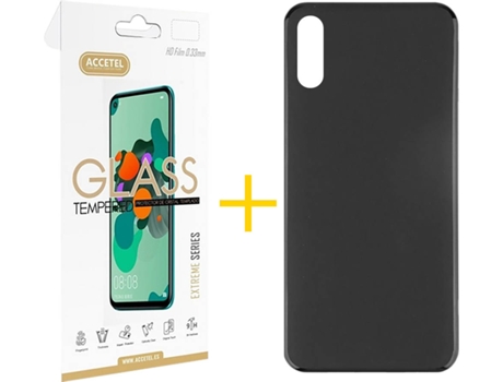 Kit Funda + Protector de Pantalla Xiaomi Redmi 9A ACCETEL Liso (Negro)