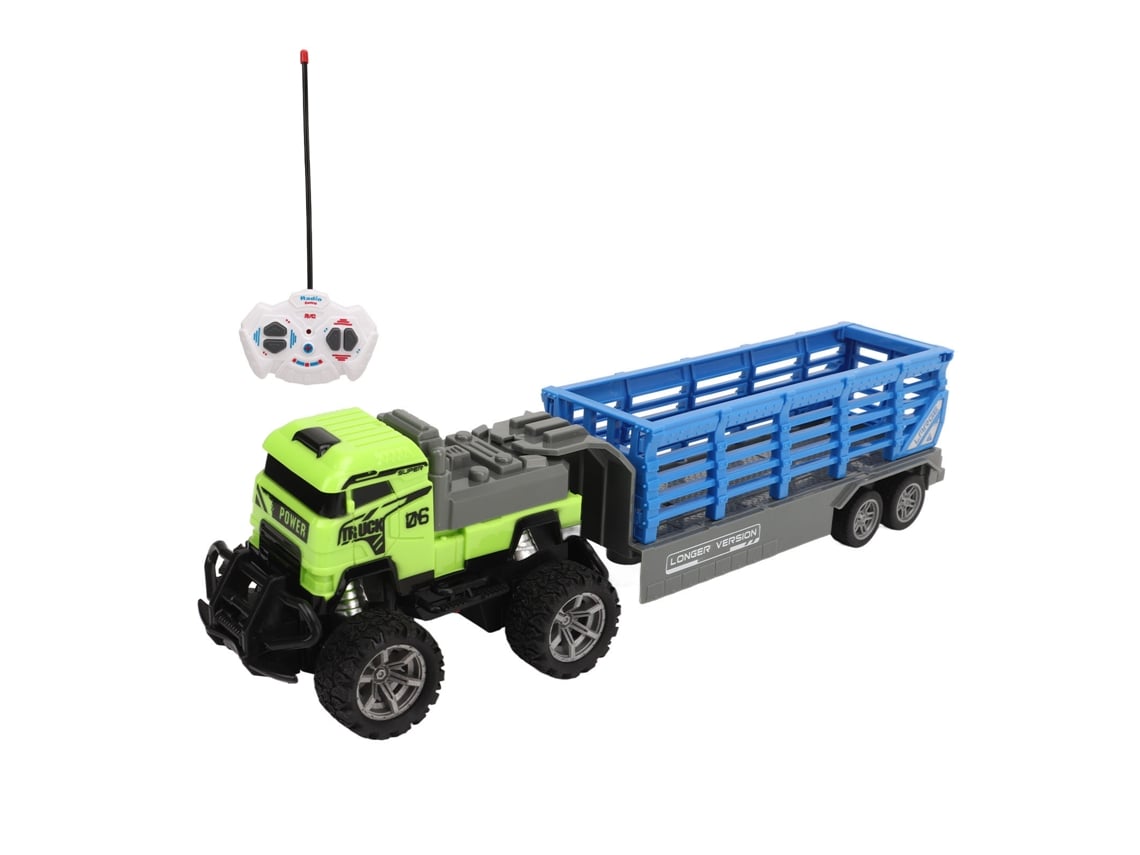 Ats-camión De Carga Control Remoto Juguete Transporte Boscaje Construcción Vehículo Con Luz 1:43