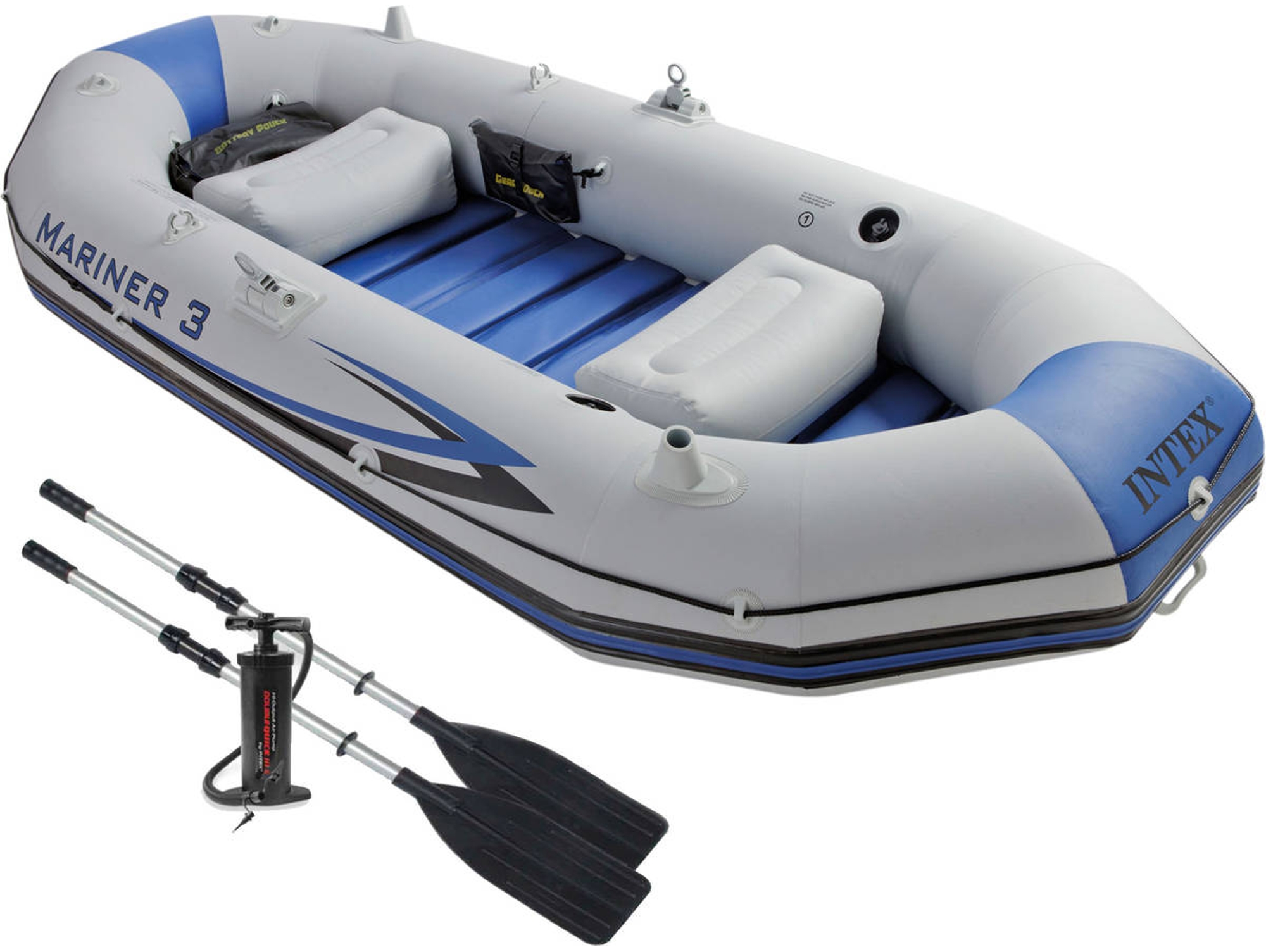 Barca inflable mariner 3 con 2 remos 297x127x46 cm intex