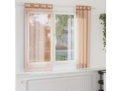 Cortinas De Gasa Con Ojales 2 Uds Terracota