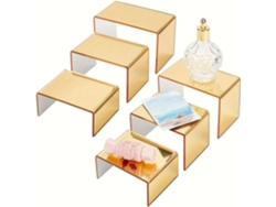 Expositores De Acr Lico Soportes Chapados En Oro Para Exhibici N Mesa Soporte Coleccionable Con 3 Tama Os Pasteles
