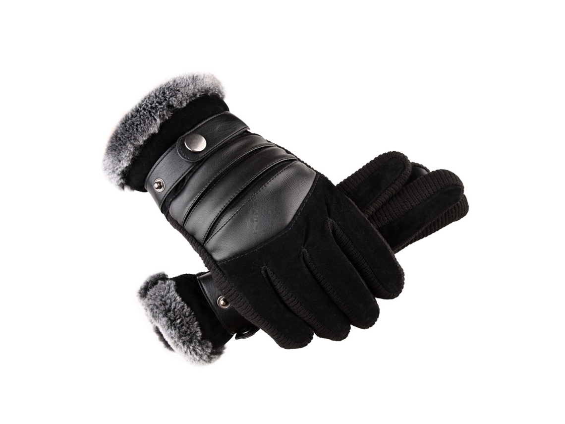 Guantes de ciclismo de invierno para hombre, impermeables y resistentes al viento, con forro de terciopelo grueso.